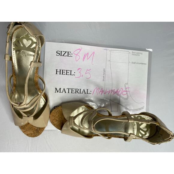 Fergalicious Hess T Sandals Size 8M Taupe Block Heel - Picture 6 of 6